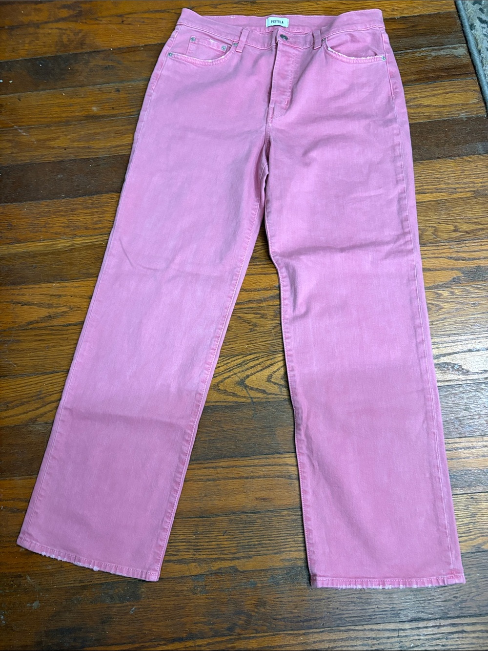 Pistola Penny High-Rise Crop Wide-Leg Jeans in Flamingo Pink Women’s Size 30